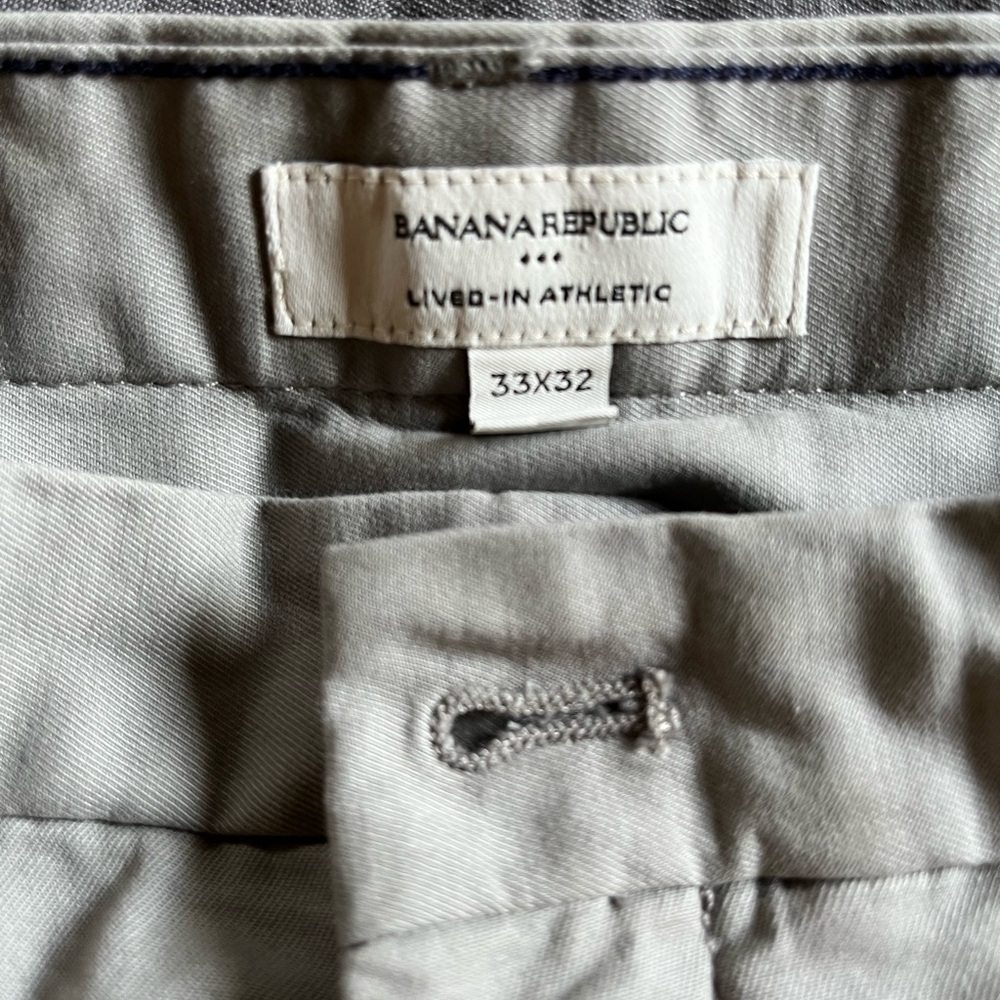 NWOT. Banana Republic Light Gray Lived-In Athletic Pants 33x32